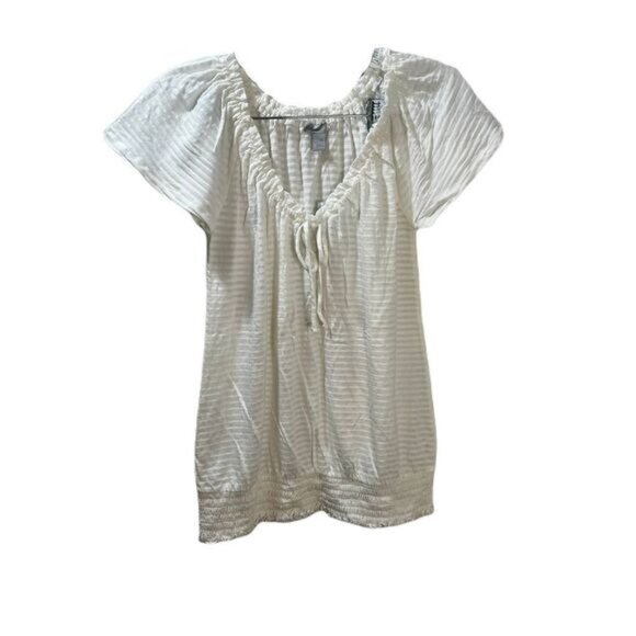 NEW‎ Old Navy White Blouse Flutter Sleeves XS - Picture 1 of 5